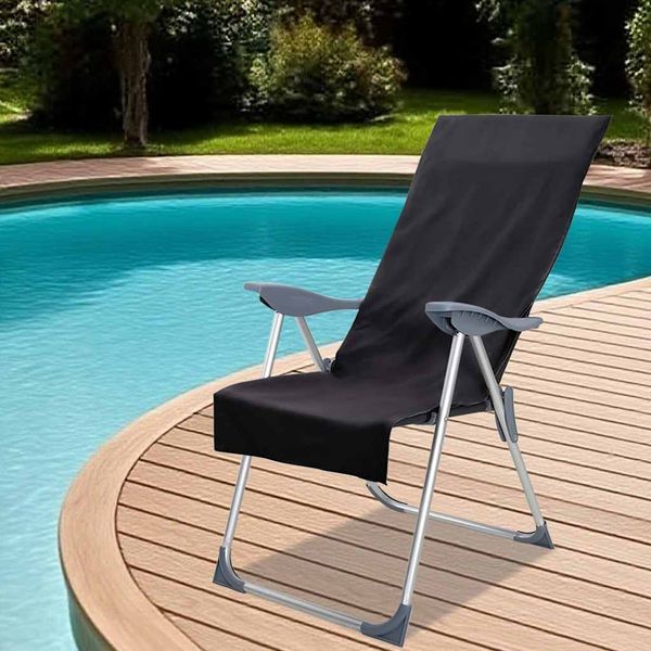 vidaXL Außenstuhl Handtücher 2 pcs Schwarz 130 x 60 cm 42011506