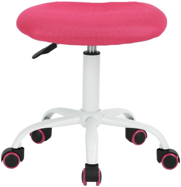 FurnitureR Sitzhocker Sitness Bobby für Kinder, Standfußring Alu weiß lackiert, Stoffbezug, rosa
