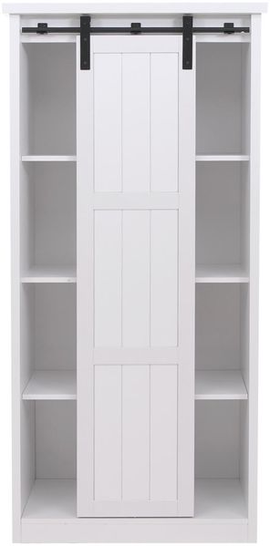 Schrank HWC-K75, Kommode Highboard, Schiebetüre 8 Staufächer, Holz-Optik Industrial Metall 163x76x38cm ~ weiß Bild 7