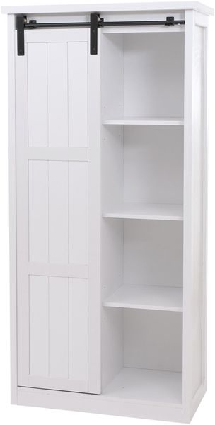Schrank HWC-K75, Kommode Highboard, Schiebetüre 8 Staufächer, Holz-Optik Industrial Metall 163x76x38cm ~ weiß Bild 9