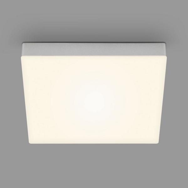 Briloner Leuchten - LED Deckenlampe rahmenlos, LED Deckenleuchte, LED Aufbauleuchte, warmweiße Farbtemperatur, 287 x 287 x 36 mm, silberfarbig