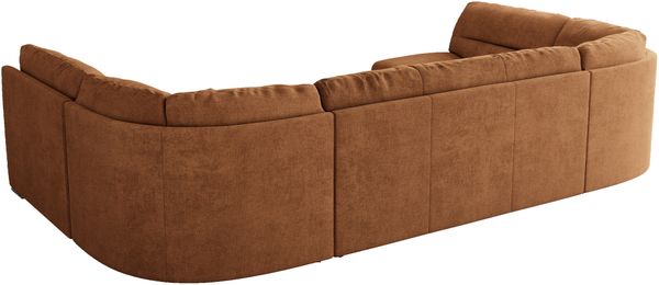 Ecksofa, Sofa big XXL, Wellenfedern, Wohnlandschaft XXL, mit Schlaffunktion - COMODO U - Orange Stoff Bild 6