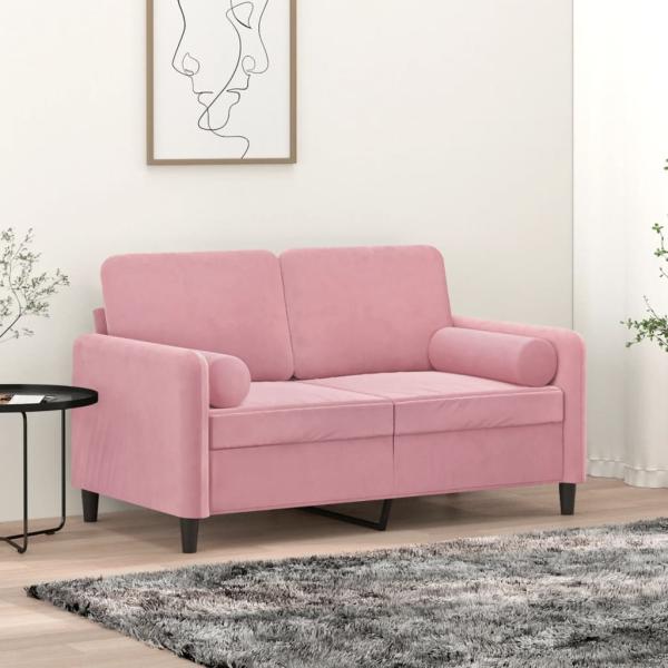 vidaXL Zierkissen 2 Stk. Rosa Ø15x50 cm Samt 349512