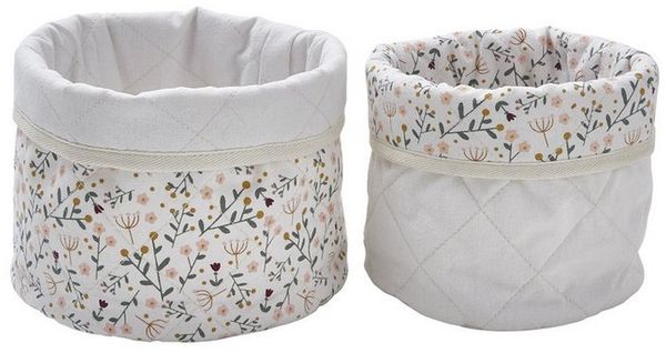vertbaudet Aufbewahrungskorb Kinderzimmer Aufbewahrungskörbe BLUMENZAUBER, 2er-Set, Blumenprint