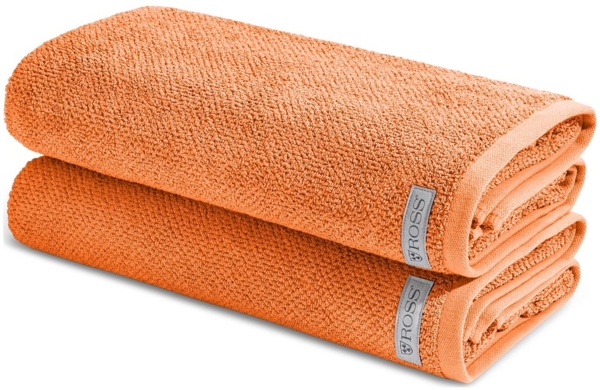 Ross Selection 2 tlg. Frottier-Set - 2 X Duschtuch (70 X 140cm) - 540 g/m2 - Orange