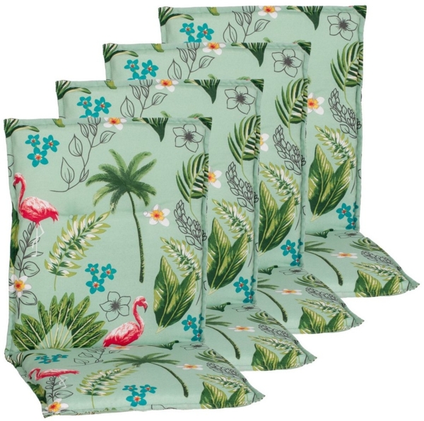 NYVI Polsterauflage Niedriglehner Auflagen Rio 4er Set - Stuhlauflage für Gartenstühle, (4 St), Sitzauflage, Pflegeleicht, Robust, Bequem