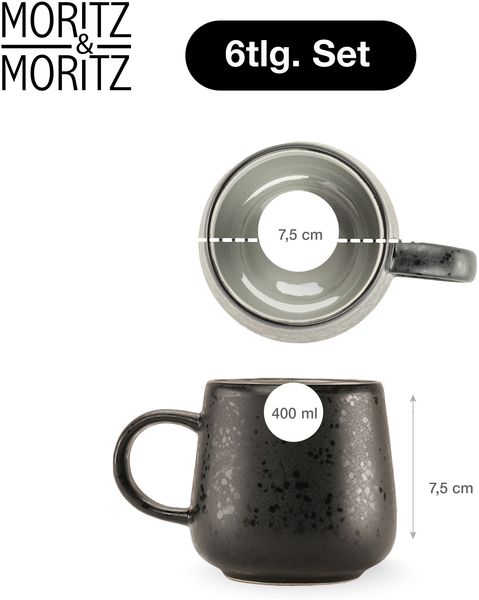 Moritz & Moritz SOLID UNI grau 6x Tassen Bild 2