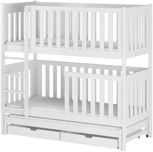 Lano Etagenbett; Kinderbett Emilka; mit Lattenrost; weiss; 2 Schubkästen; BxHxL 80x179x180