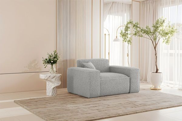Sessel Designersessel CELES PREMIUM in Stoff Sven Hellgrau