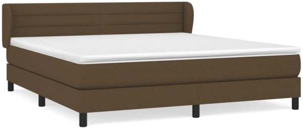 vidaXL Boxspringbett mit Matratze Dunkelbraun 160x200 cm Stoff 3126336