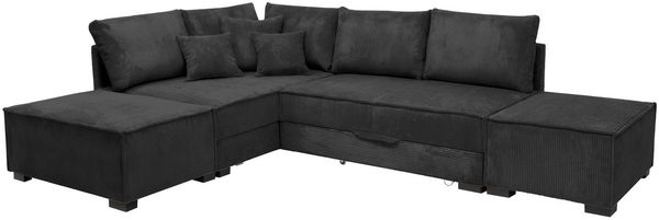 Home affaire Ecksofa Night & Day L-Form, B: 316 cm mit Dauer-Schlaffunktion 180x200 cm, Set: Sofa & Hocker, Bettfunktion, Bettkasten & Kissen, Boxspringbett