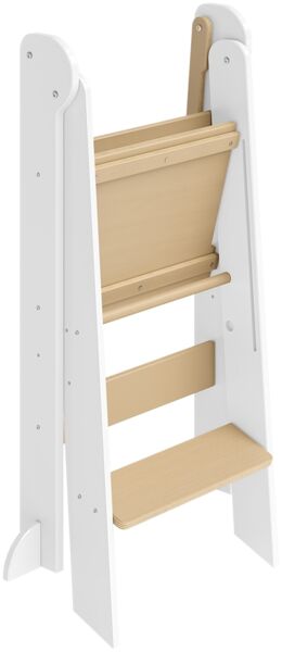 Bellabino 'Tay' Lernturm für Kinder ab 1 Jahr, Tritt 2-fach höhenverstellbar, weiß/natur, Birke Sperrholz, klappbar, Tritthocker bis 50 kg belastbar Bild 11