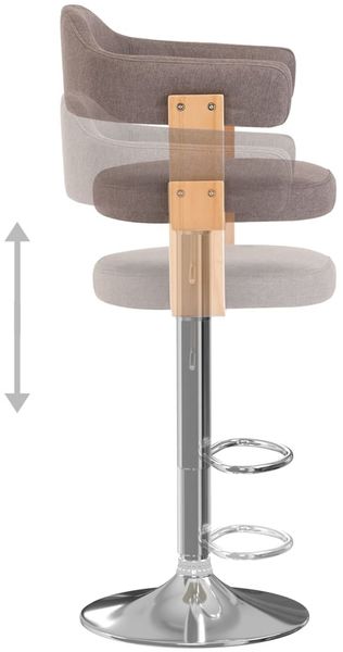 vidaXL 2 Stk. Barhocker Bugholz und Stoff Taupe 327339 Bild 6