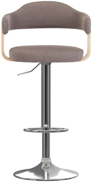 vidaXL 2 Stk. Barhocker Bugholz und Stoff Taupe 327339 Bild 3