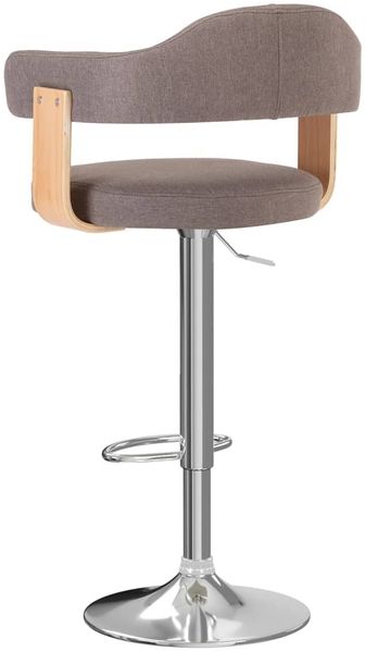 vidaXL 2 Stk. Barhocker Bugholz und Stoff Taupe 327339 Bild 5