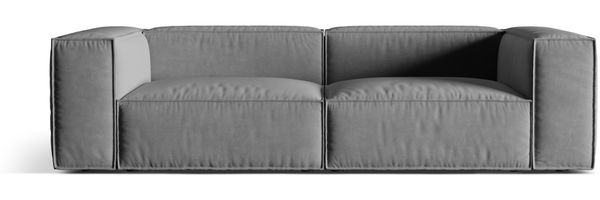 Micadoni Sofa Nuria 4-Sitzer Samt Grau