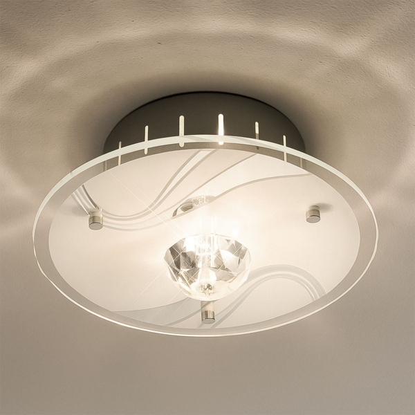 Deckenlampe aus Spiegelglas und lackiertem Metall