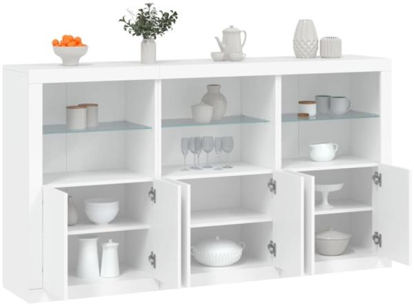 vidaXL Sideboard mit LED-Leuchten Weiß 181,5x37x100 cm 3209149