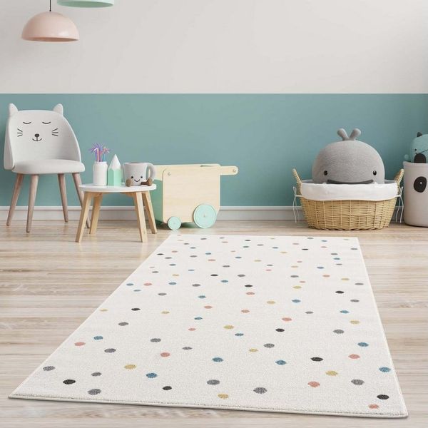 Carpet City Kinderteppich Anime9396, rechteckig, Höhe: 11 mm, Spielteppich, Bunte Punkte, Weicher Flor, Pflegeleicht, Kinderzimmer