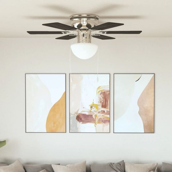 vidaXL Dekorativer Deckenventilator mit Leuchtmittel 82 cm Dunkelbraun 50537
