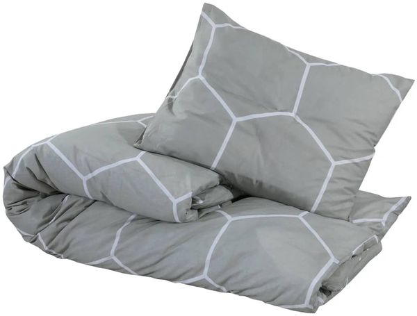 vidaXL Bettwäsche-Set, Baumwolle hellgrau, 140x200 cm Bild 3