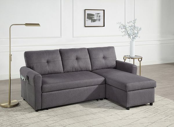 ATLANTIC home collection Ecksofa Gustavo L-Form, mit Schlaffunktion, Stauraum & seitlichen Taschen