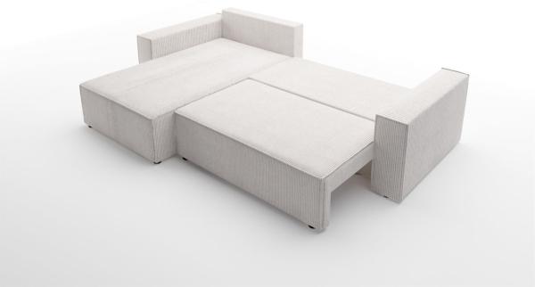 Ecksofa Schlafsofa Sofa CONOR Stoff Kronos Steel Morengo Ottomane Links Bild 2
