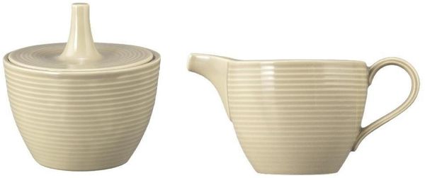 Seltmann Weiden Milchkännchen Seltmann Weiden Beat Sandbeige Zuckerdose + Milchkännchen 2 tlg. Set, (Spar-Set)