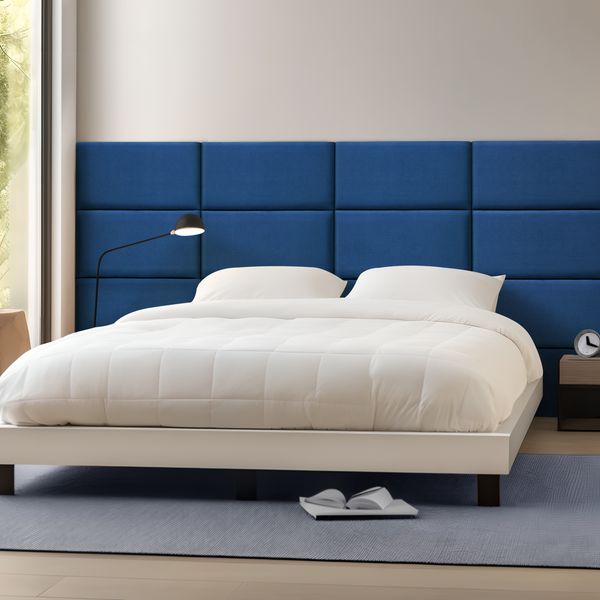 Wandkissenset Carpino 3-tlg. Samt 60x30 cm Navyblau [neu. haus]