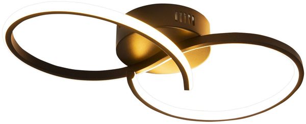 ZMH Moderne LED Deckenleuchte Wohnzimmer Schwarz 12W Innen 3000K Warmweiß LED