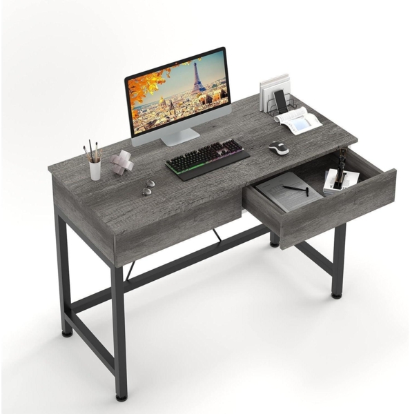 Schreibtisch mit 2 holz Schubladen Lagerung Home Office einfach modern Studie