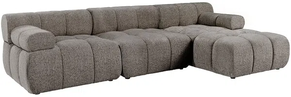 Vente-unique - FACIVIL Sofa Stoff Schokoladenbraun - B 156 cm x H 70 cm x L 282 cm