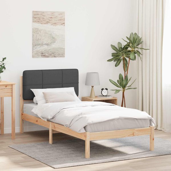 vidaXL Bettgestell mit gepolstertem Kopfteil Dunkelgrau 80 x 200 cm 878010