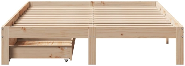 vidaXL Massivholzbett mit Schubladen 135x190 cm Kiefer 3301938 Bild 3