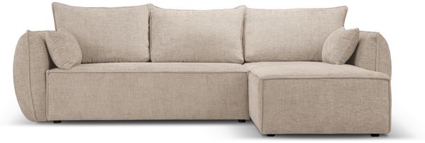 Micadoni Ecksofa Kaelle 4-Sitzer mit Schlaffunktion Rechts Chenille Beige