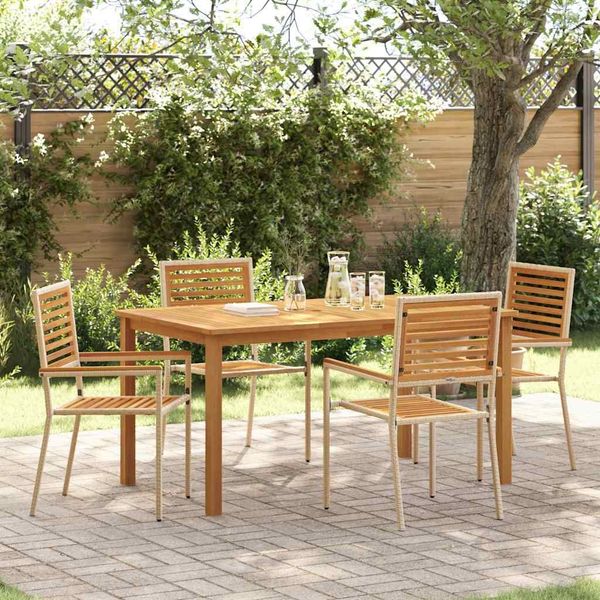 vidaXL Garten Essgruppe 5 pcs Beige Massivholz Akazie 3365519