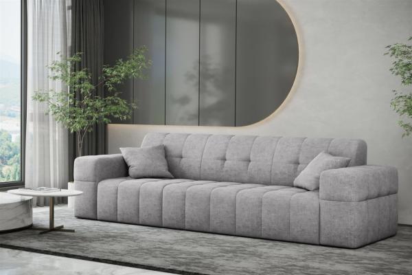 Sofa Designersofa NANCY 3-Sitzer in Stoff Perfekt Harmony Hellgrau