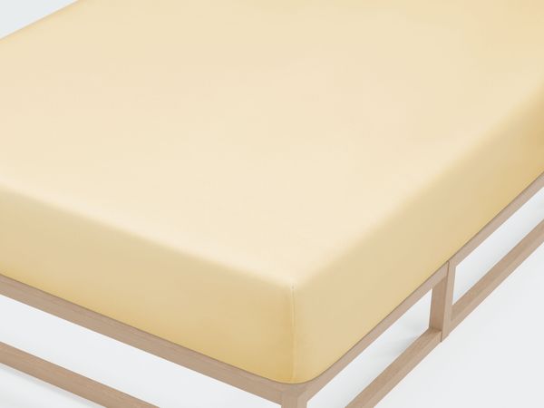 Biberna Jersey-Spannbetttuch, 100 % Baumwolle, Hellgelb, 1x 140x200 cm - 160x200 cm