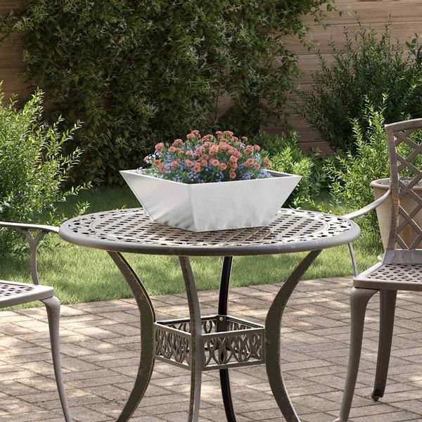 vidaXL Garten-Pflanzgefäß Silber 40 x 40 x 15 cm Edelstahl 873818