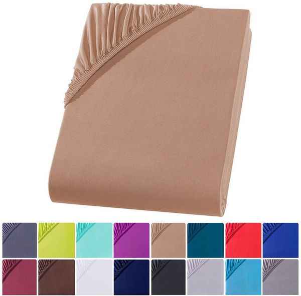 Visaggio Spannbettlaken Mikrofaser Spannbetttuch Bettlaken 90x200 140x200 180x200 200x220, Microfaser, Gummizug: rundum, viele Größen und Farben, Steghöhe 30 cm für Matratzenhöhen bis 22 cm