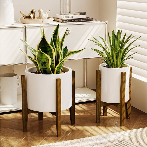 Bamworld Blumenhocker aus Bambus, Blumenständer Outdoor/Indoor Teleskopisch Verstellbar (1 St), Wetterfest für Balkon Wohnzimmer