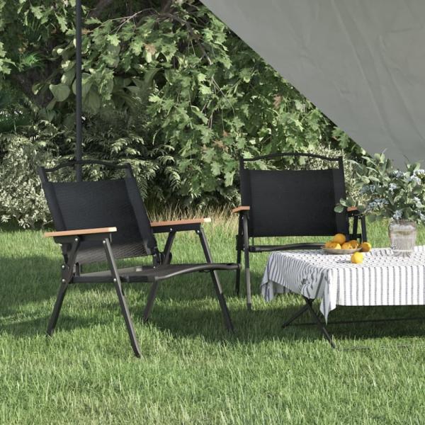 vidaXL Campingstühle 2 Stk. Schwarz 54x43x59 cm Oxford-Gewebe 319482