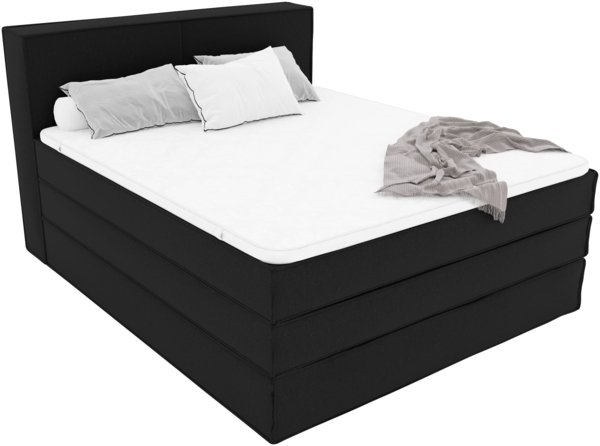 99rooms Santiago Boxspringbett Schwarz Velours KRONOS 160x200 cm Taschen-Federung Bild 3