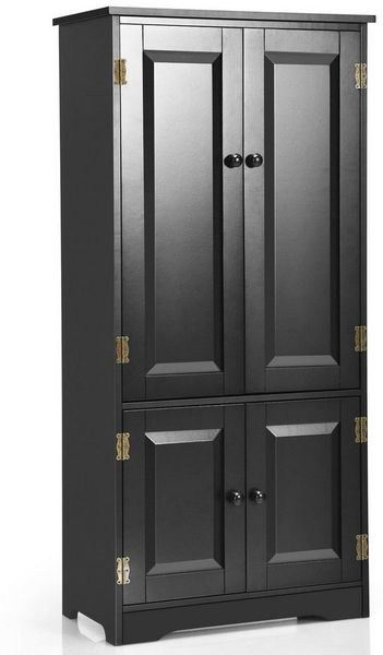 COSTWAY Mehrzweckschrank mit Türen & verstellbarem Regal,Vorratsschrank Holz