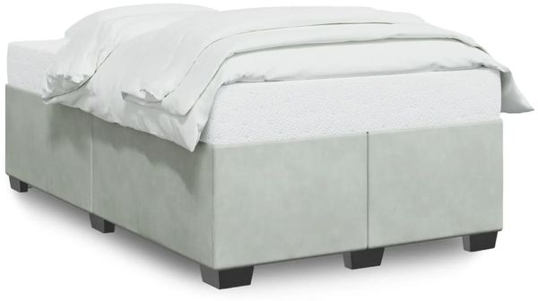 Einzelbettgestell Design für Erwachsene ohne Matratze Hellgrau 120x200 cm Samt d4936e