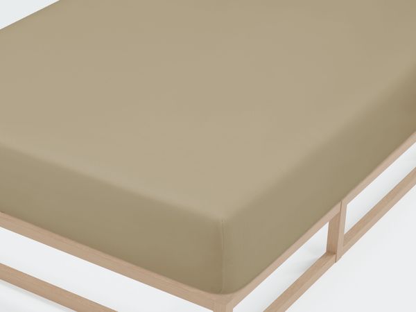 biberna Jersey-Elastic-Spannbetttuch , taupe, 1 x 120 x 200 cm - 130x220 cm