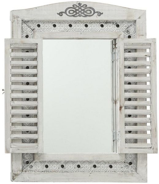 BOLTZE GRUPPE GmbH Dekospiegel Spiegel Lindsay mit Fensterläden H 73cm Tanne Grau