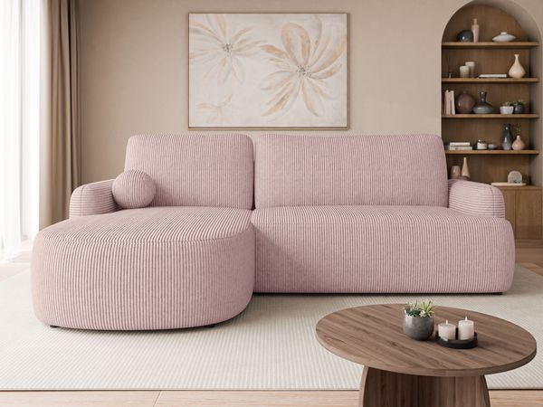 Ecksofa Loridu Cord (Farbe: Poso 52, Seite: Links)