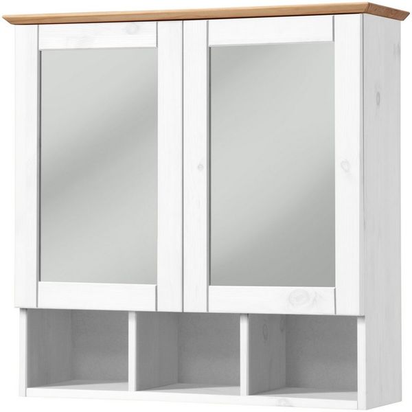 welltime Spiegelschrank Landhaus Sylt Badschrank, Badmöbel, FSC®-zertifiziert Breite 62,5 cm, aus Massivholz