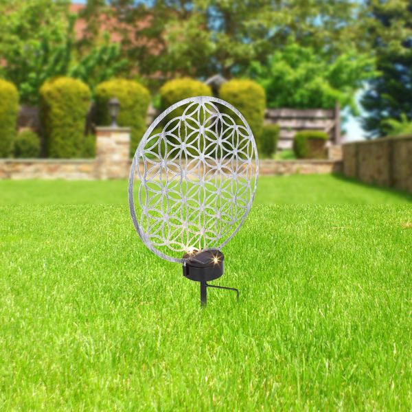 Solarleuchte Garten Rund 30 cm Solarlampe Außen Leuchte Solar mit Pflegetuch